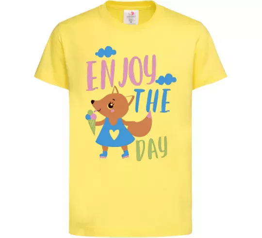 Дитяча футболка Enjoy the day Лимонний фото