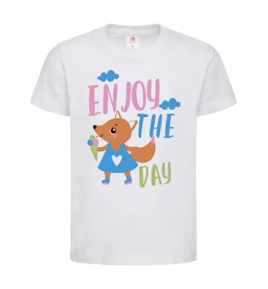 Детская футболка Enjoy the day Белый фото