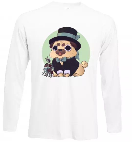 Лонгслив Pug jentelman Белый фото