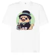 Футболка Оверсайз Pug jentelman Белый фото