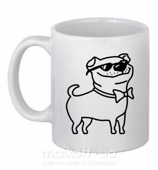 Чашка керамическая Cool dog Белый фото