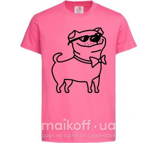 Детская футболка Cool dog Ярко-розовый фото