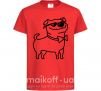 Детская футболка Cool dog Красный фото