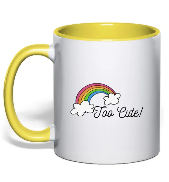 Чашка з кольоровою ручкою Too Cute Лимонний фото