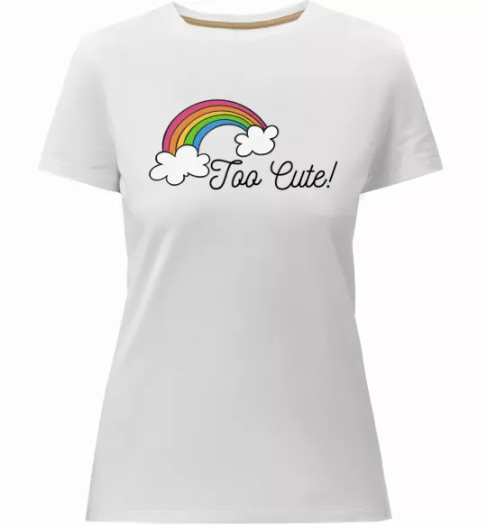 Женская премиум футболка Too Cute Белый фото