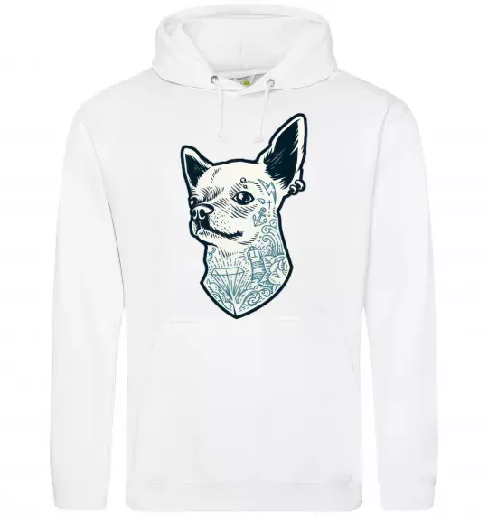 Женская толстовка (худи) The dog Белый фото