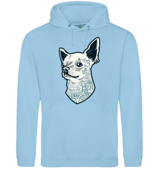 Жіноча толстовка (худі) The dog Блакитний фото