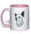 Чашка с цветной ручкой The dog Нежно розовый фото