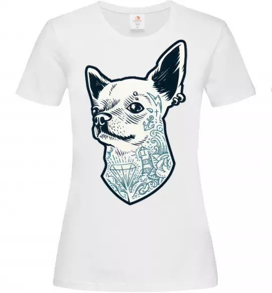 Жіноча футболка The dog Білий фото