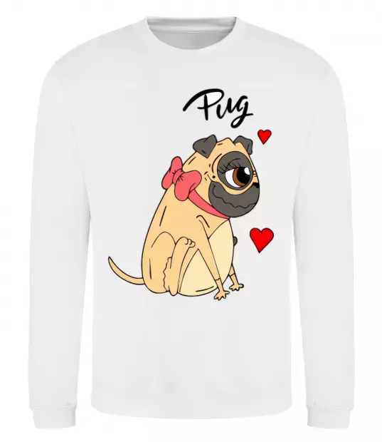 Світшот Pug Білий фото