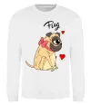 Світшот Pug Білий фото