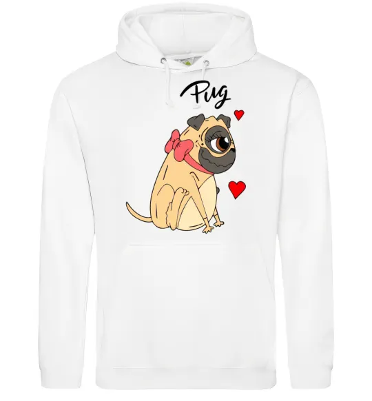 Жіноча толстовка (худі) Pug Білий фото