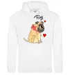 Жіноча толстовка (худі) Pug Білий Жіноча толстовка (худі) Pug Білий фото