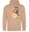 Жіноча толстовка (худі) Pug Пісочний Жіноча толстовка (худі) Pug Пісочний фото