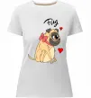 Жіноча преміум футболка Pug Білий фото