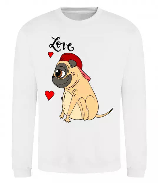 Свитшот Love mops Белый фото