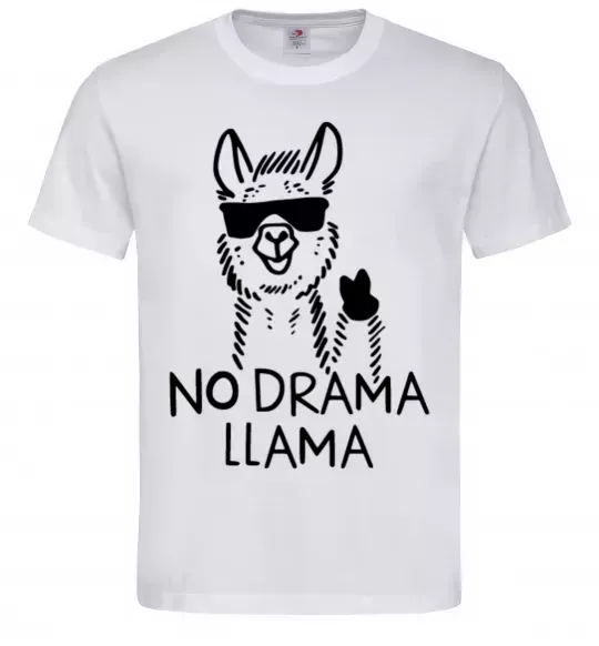 Мужская футболка No drama llama Белый фото