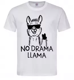 Мужская футболка No drama llama Белый фото