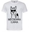 Мужская футболка No drama llama Белый фото