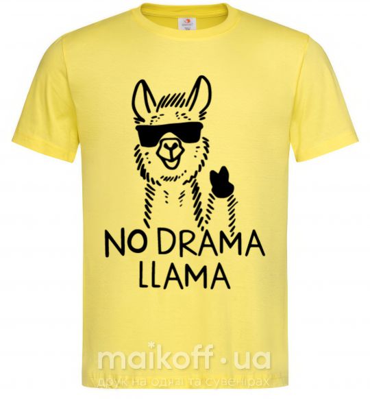 Чоловіча футболка No drama llama Лимонний фото