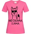 Женская футболка No drama llama Ярко-розовый Женская футболка No drama llama Ярко-розовый фото