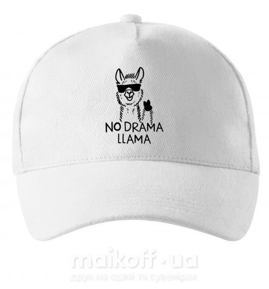 Кепка No drama llama Білий фото