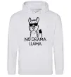 Мужская толстовка (худи) No drama llama Серый меланж фото