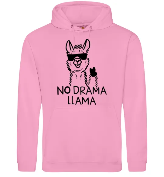 Женская толстовка (худи) No drama llama Розовый фото