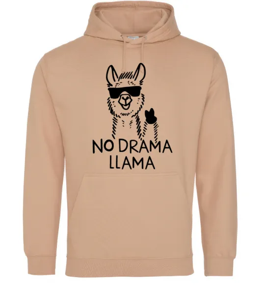 Жіноча толстовка (худі) No drama llama Пісочний фото