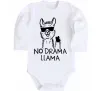 Дитячий бодік No drama llama Білий фото