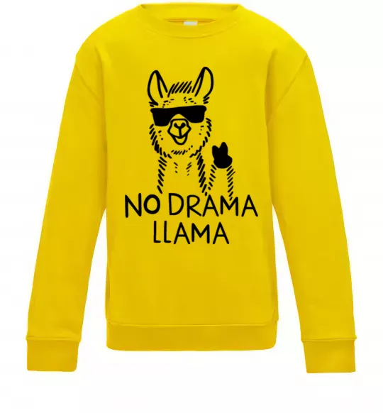 Детский Свитшот No drama llama Солнечно желтый фото