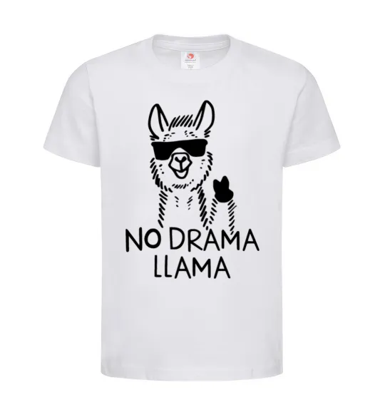 Детская футболка No drama llama Белый фото