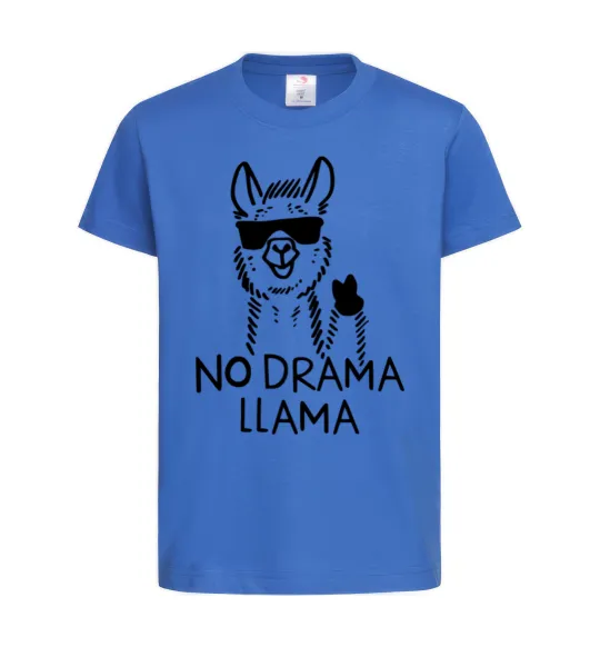 Детская футболка No drama llama Ярко-синий фото