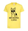 Детская футболка No drama llama Лимонный фото
