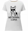 Женская премиум футболка No drama llama Белый фото