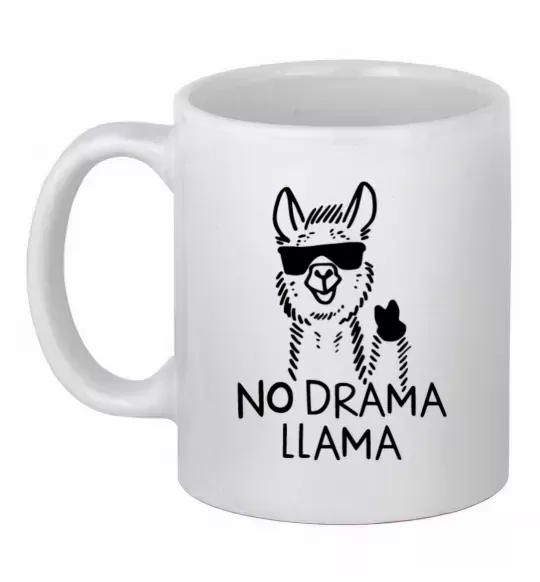 Чашка керамічна No drama llama Білий фото