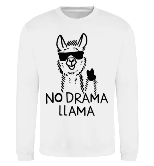 Світшот No drama llama Білий фото