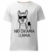 Мужская премиум футболка No drama llama Белый фото