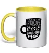 Чашка с цветной ручкой Hocus Pocus i need coffee to focus Солнечно желтый Чашка с цветной ручкой Hocus Pocus i need coffee to focus Солнечно желтый фото