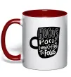 Чашка с цветной ручкой Hocus Pocus i need coffee to focus Красный Чашка с цветной ручкой Hocus Pocus i need coffee to focus Красный фото