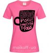 Жіноча футболка Hocus Pocus i need coffee to focus Яскраво-рожевий фото