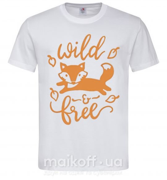 Мужская футболка Wild free fox Белый фото