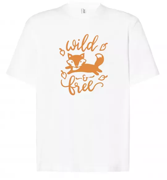 Футболка Оверсайз Wild free fox Білий фото