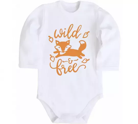 Детский боди Wild free fox Белый фото