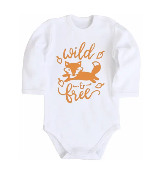 Дитячий бодік Wild free fox Білий фото