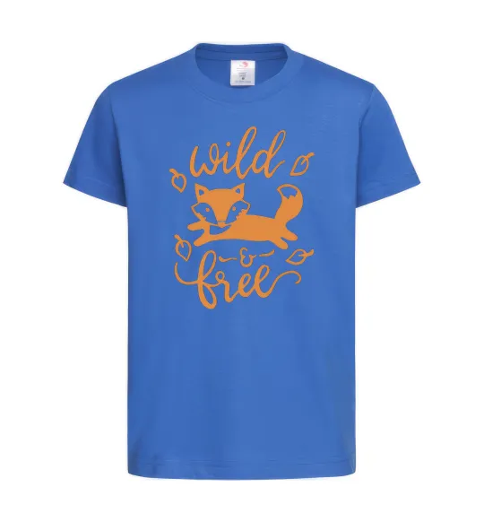 Дитяча футболка Wild free fox Яскраво-синій фото