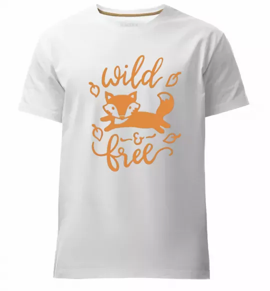 Мужская премиум футболка Wild free fox Белый фото