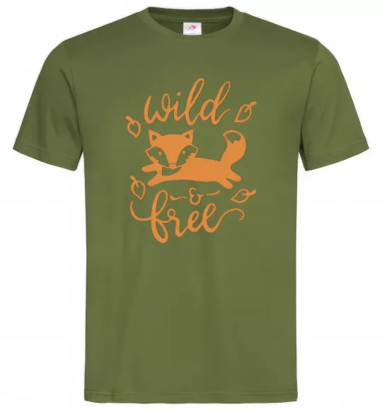 Чоловіча футболка Wild free fox Оливковий фото