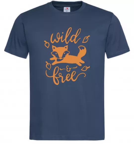 Чоловіча футболка Wild free fox Темно-синій фото