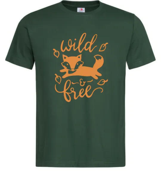 Чоловіча футболка Wild free fox Темно-зелений фото